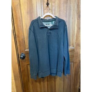 GH Bass Co Mens Gray Sherpa Lined Collar Pullover Sweatshirt XL